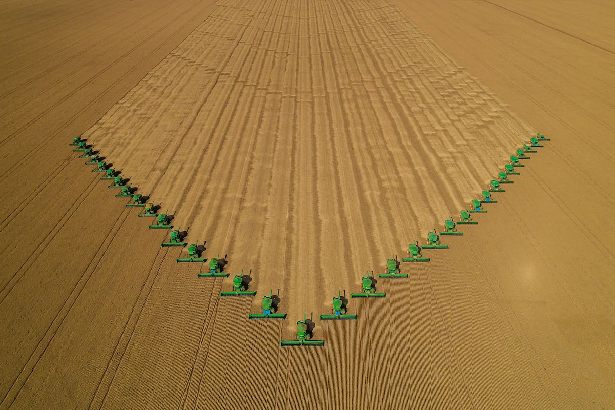 Siembra de soja en Brasil . Mato Grosso. Con clima a favor, a principios de 2021 se repetirá esta escena de la cosecha anterior