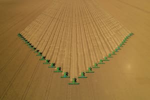 Siembra de soja en Brasil . Mato Grosso. Con clima a favor, a principios de 2021 se repetirá esta escena de la cosecha anterior