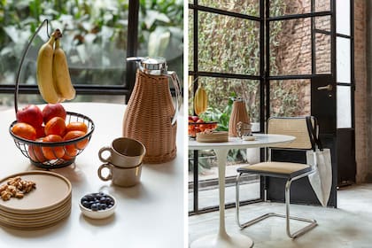 Sillas Cesca, de Marcel Breuer, y mesa Tulip, dos clásicos que no pueden faltar.