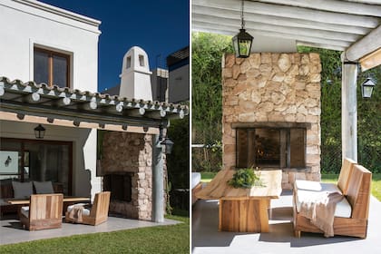 Sillones, camastro, mesa ratona y de apoyo de guayubira (todo de Lau Interiors).