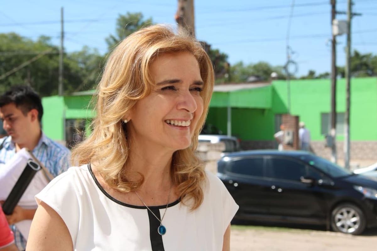 Silvia Elías de Pérez en un timbreo nacional en Delfín Gallo, Tucumán, en noviembre 2018