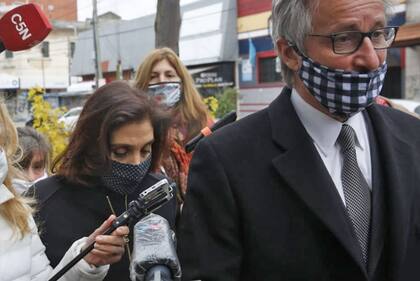 Silvia Majdalani al llegar hoy al juzgado de Lomas de Zamora