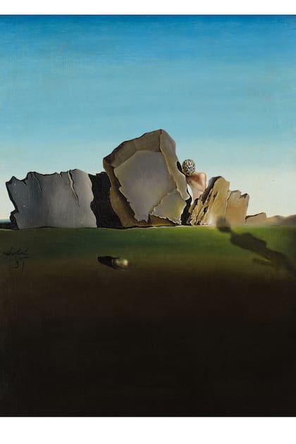 "Simbiosis de la cabeza con conchillas", de Salvador Dalí