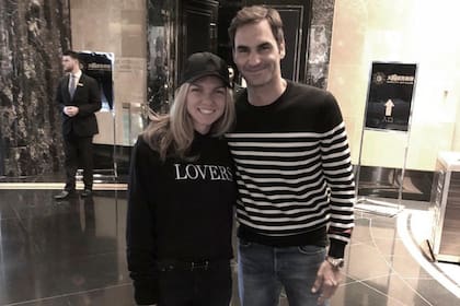Simona Halep y Roger Federer