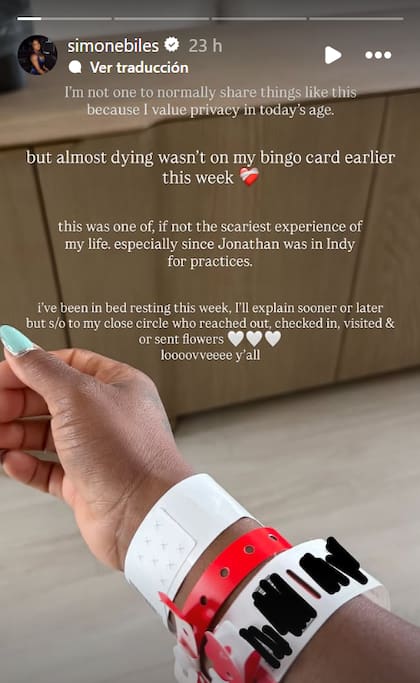 Simone Biles describió la experiencia como una de las más "aterradoras" que vivió