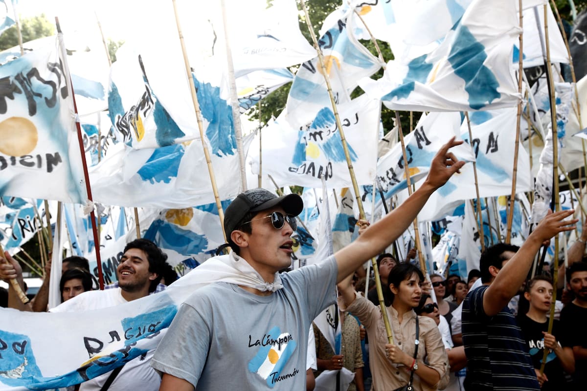 Simpatizantes de La Cámpora en el día del militante