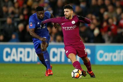 Sin goles del argentino Sergio Agüero, Manchester City logró imponerse 2-0 frente a Cardiff y disputará los 8vos de final de la FA Cup