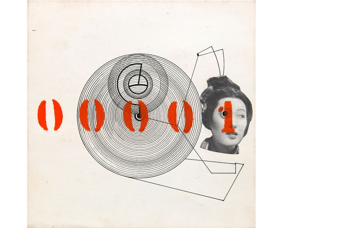 Sin título, de la serie 00025 trabajos del Sr. E.A.V. (son públicos), collage sobre papel, 1957