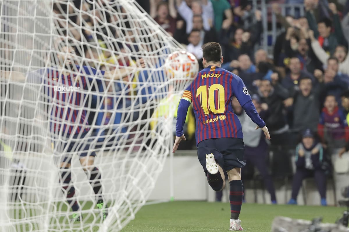 Sinónimo de gol: Messi celebra su primer gol de la noche, el segundo del Barça