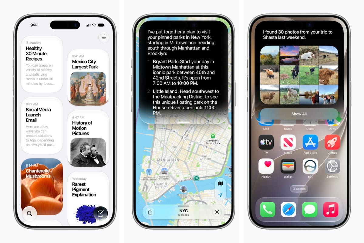 Siri AI ahora tiene su propia app, donde se podrán ver y retomar conversaciones pasadas; se podrá activar desde la Isla Dinámica, aunque está integrada en el resto de las aplicaciones