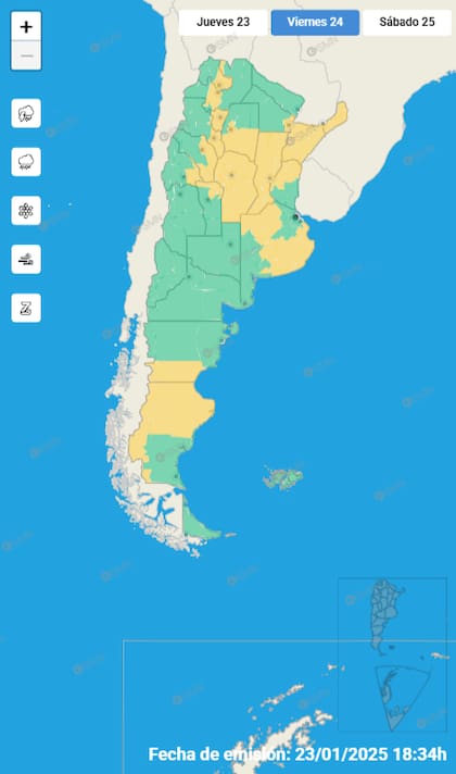 Sistema de Alerta Temprana para este viernes 24 de enero