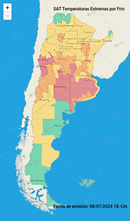 Sistema de alerta temprana por temperaturas extremas