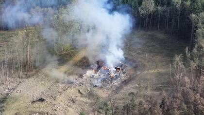 Sitio de la explosión de 2014 en un depósito de almacenamiento de municiones en la República Checa