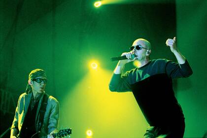 Skay y Solari, en River, en abril de 2000