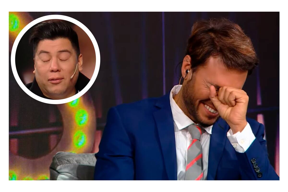 Sobre el final del programa Vino para vos (KZO), el periodista no pudo contener las carcajadas ante la emoción del mediático entrevistado