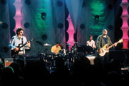 Soda Stereo en los estudios de MTV, marzo de 1996