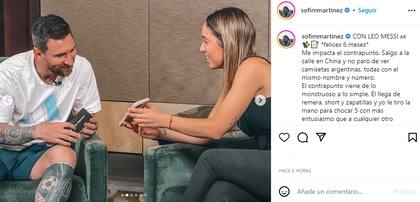 Sofi Martínez en diálogo con Lionel Messi