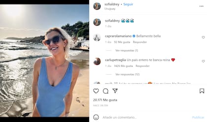 Sofía Aldrey compartió la primera foto en su Instagram