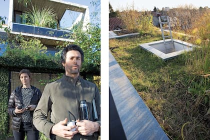 Sofía Arzani y Santiago Boffi proyectaron un techo vivo que, en sus palabras, no requiere mantenimiento y desarrolla su ciclo natural.