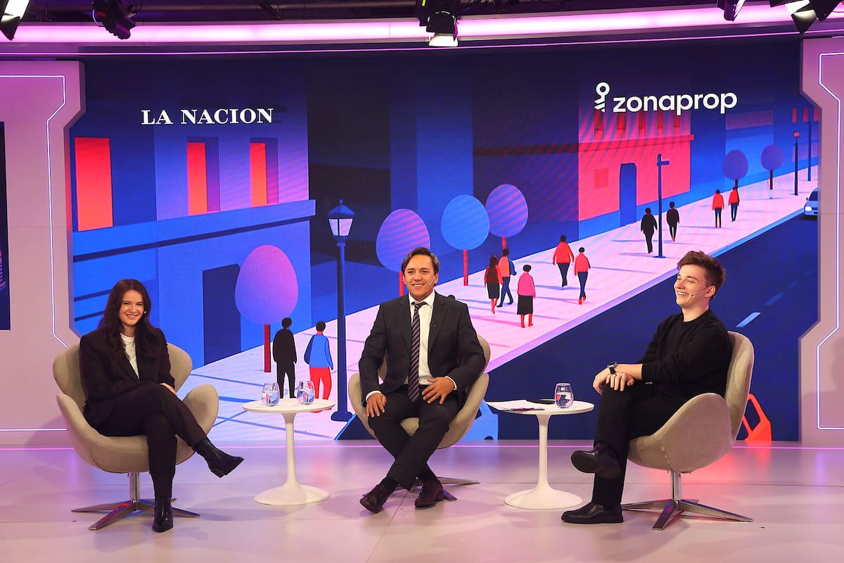 Sofía Grinberg (Leadnamics), José Del Rio (LA NACION) y Mateo Salvatto (Grondplek)