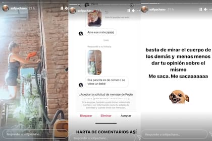 Sofía Pachano mostró el mensaje que le dejó una seguidora en sus historias y le contestó con una reflexión