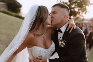 Sol Pérez y Guido Mazzoni en su casamiento