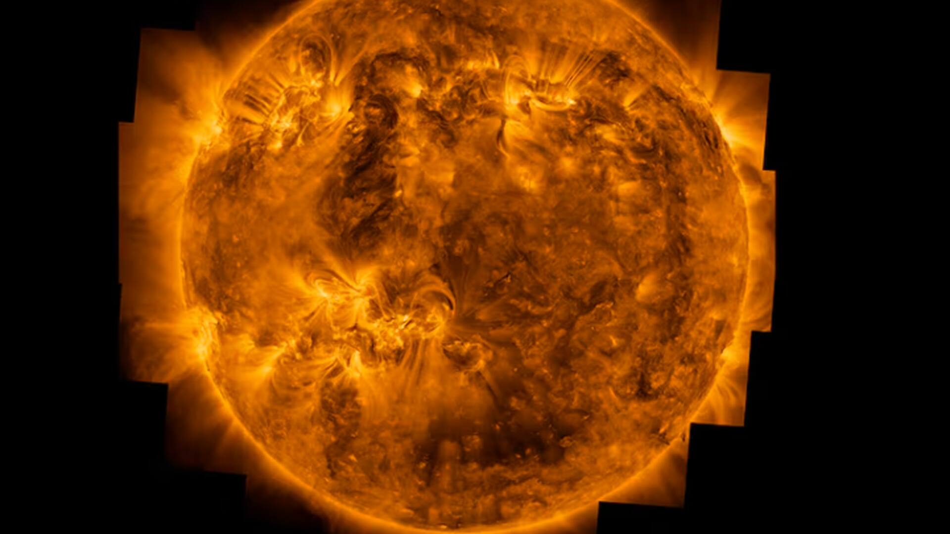 Imagen de la atmósfera superior del Sol, la corona, que muestra el plasma a un millón de grados Celsius moviéndose alrededor de la estrella