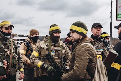 Soldados del ejército ucraniano