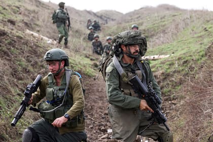 Soldados israelíes durante un ejercicio militar en los Altos del Golán