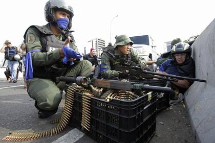 Soldados rebeldes, hoy, en Caracas