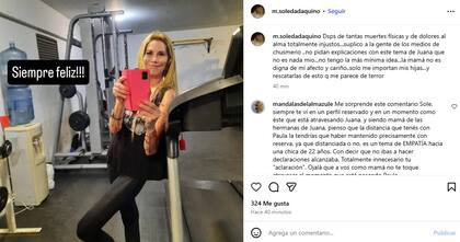 Soledad Aquino aseguró que Paula Robles “no es digna de su afecto y cariño”
(@m.soledadaquino)