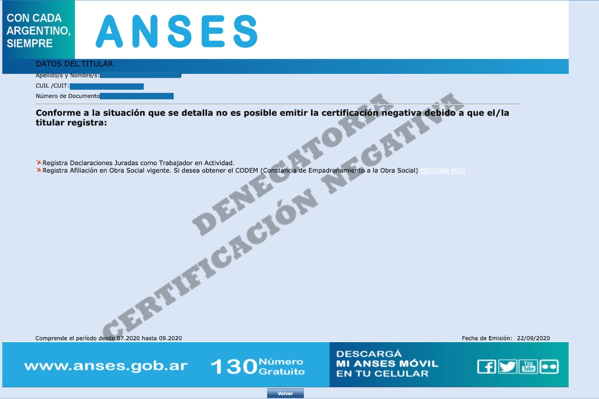 Solo en los casos en que el sistema arroje la leyenda "Denegatoria Certificación Negativa", la persona puede acceder a la compra de dólares para ahorro
