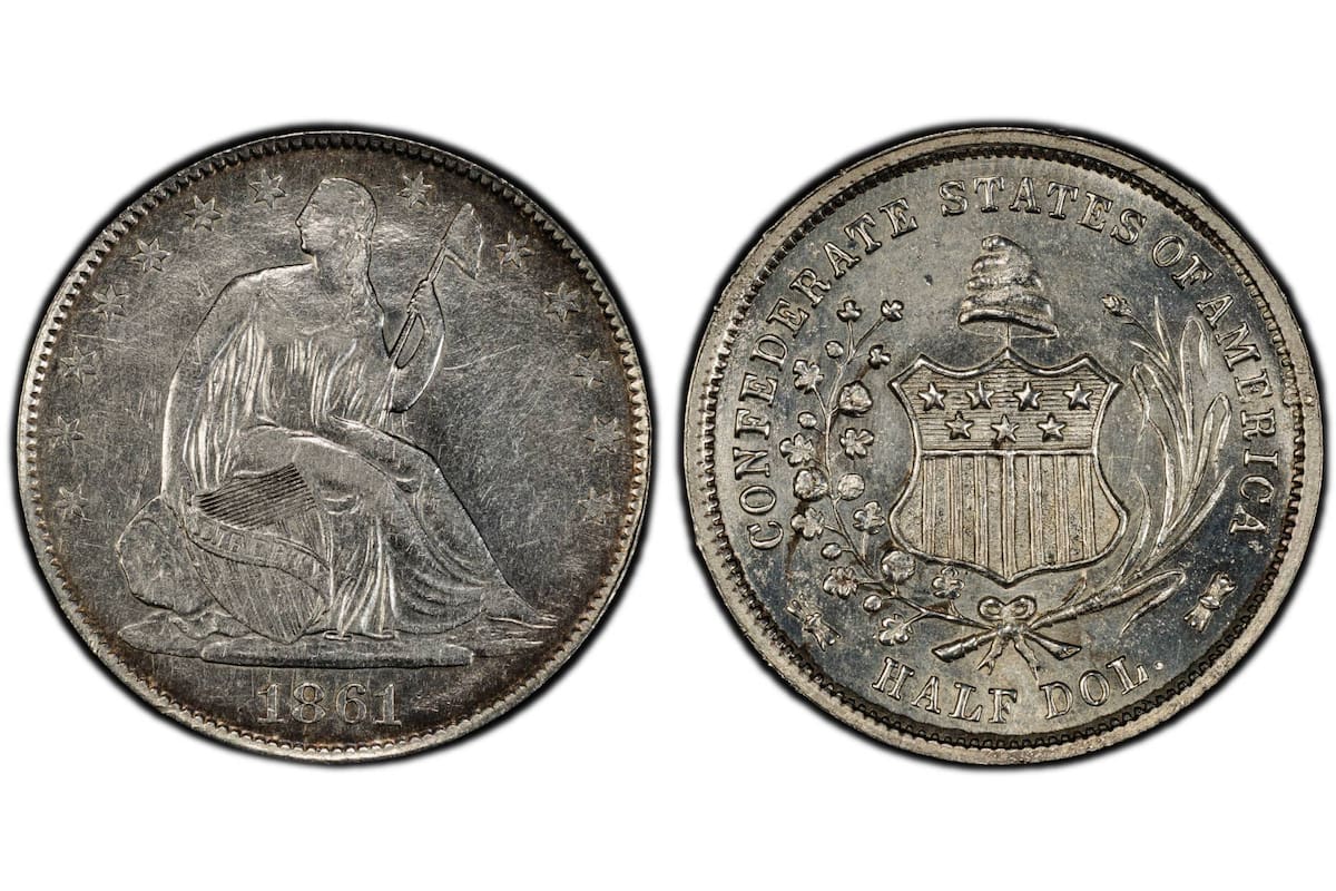Solo existen cuatro ejemplares auténticos del medio dólar confederado de 1861 y una de estas raras monedas fue subastada por 960 mil dólares