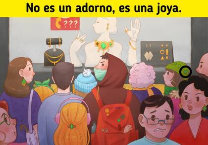 Solución al reto visual nivel premium: la joya la tiene la niña de gorro verde
