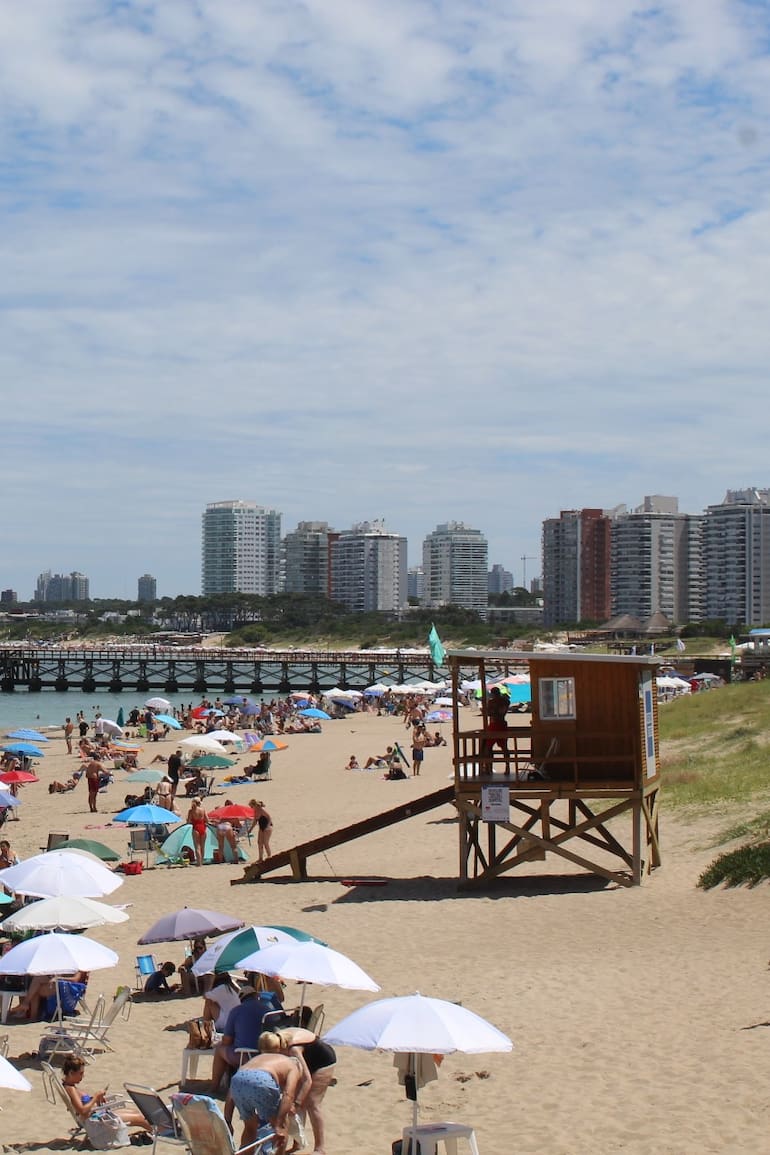 Sombrillas en la playa Mansa de Punta del Este