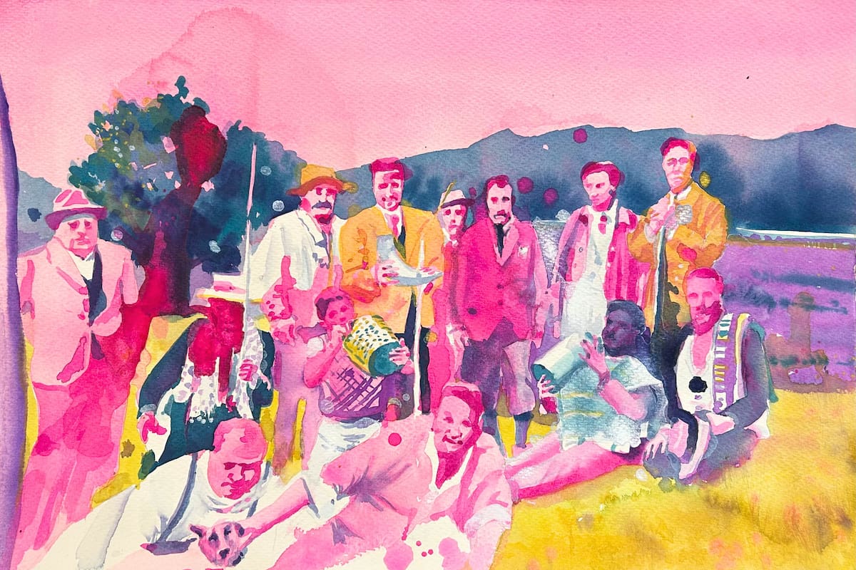 "Somos trasandinos", obra de la artista chilena Victoria Moreau Rojas, inspirada en una foto antigua