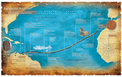 Son líneas casi idénticas: el recorrido anunciado antes de partir (amarillo) y el logrado (marrón)