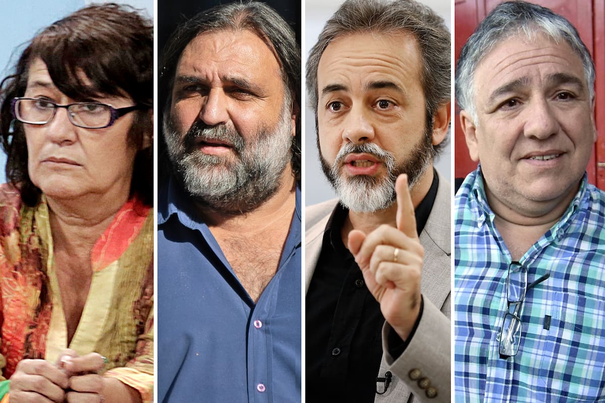 Sonia Alesso (Ctera), Roberto Baradel (Suteba), Eduardo López (UTE) y Jorge Adaro (Ademys)