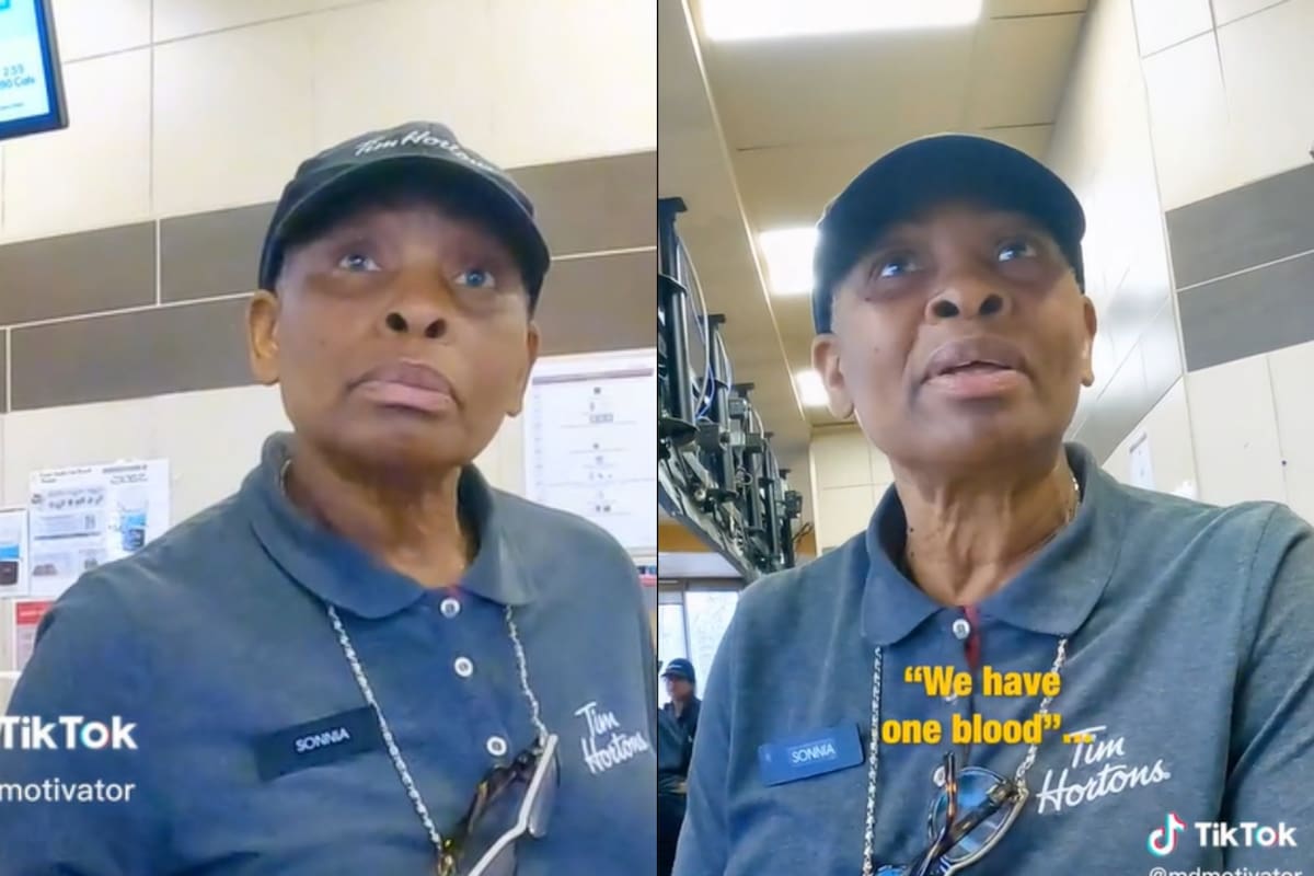 Sonnia entregó la pieza de pan y la bebida a Zachery con una última petición para el influencer