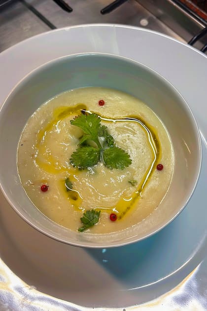Sopa cremosa elaborada con topinambur