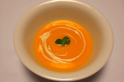 Sopa de calabaza, jengibre y naranja