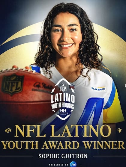 Sophie Guitron fue una de las finalistas que recibió la beca de 25 mil dólares el año pasado (Instagram/@sophie_flagfootball)