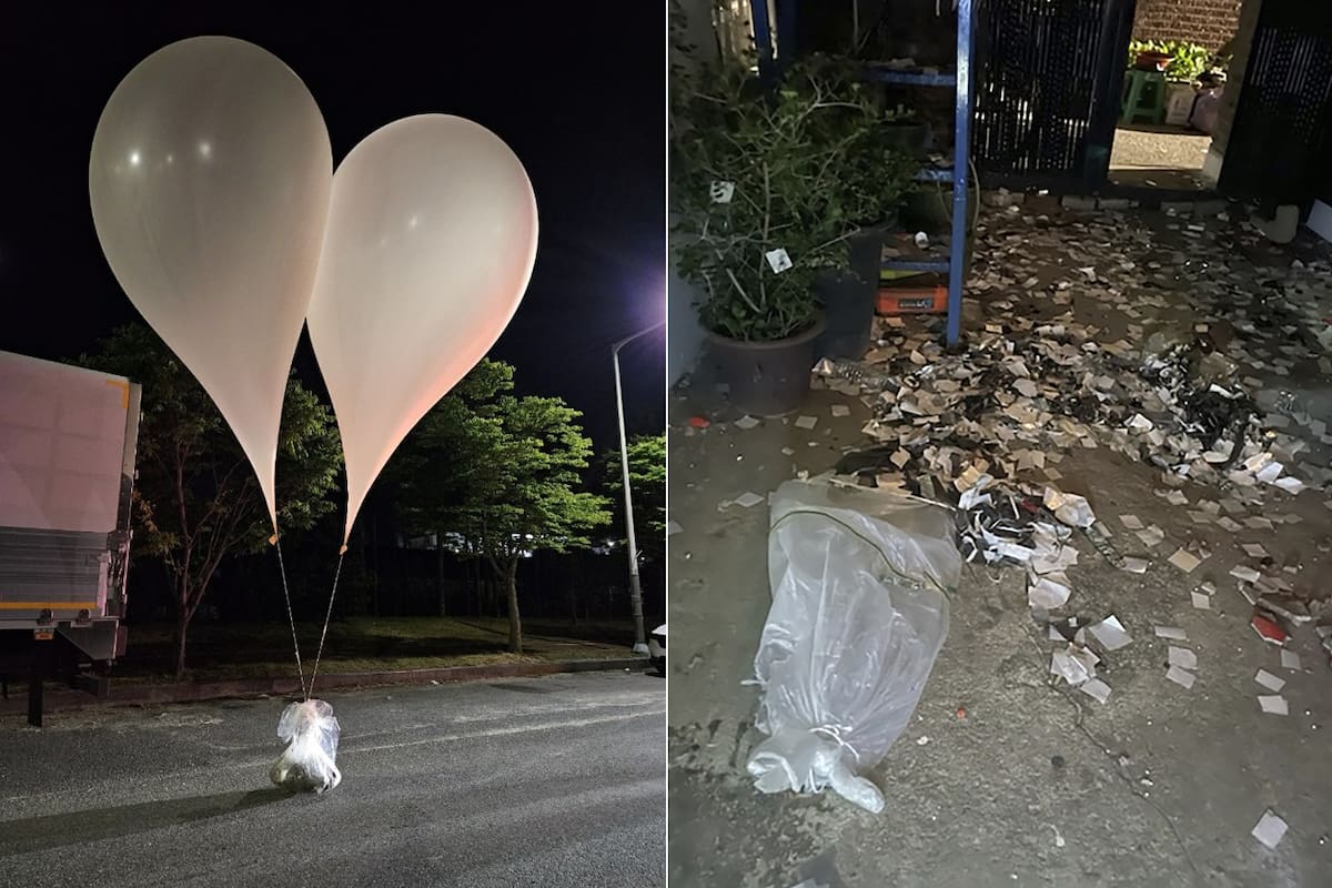 South Korea; North Korea; Corea del Sur; Corea del Norte; Mundo; Globos; Basura; globos con basura; mundo