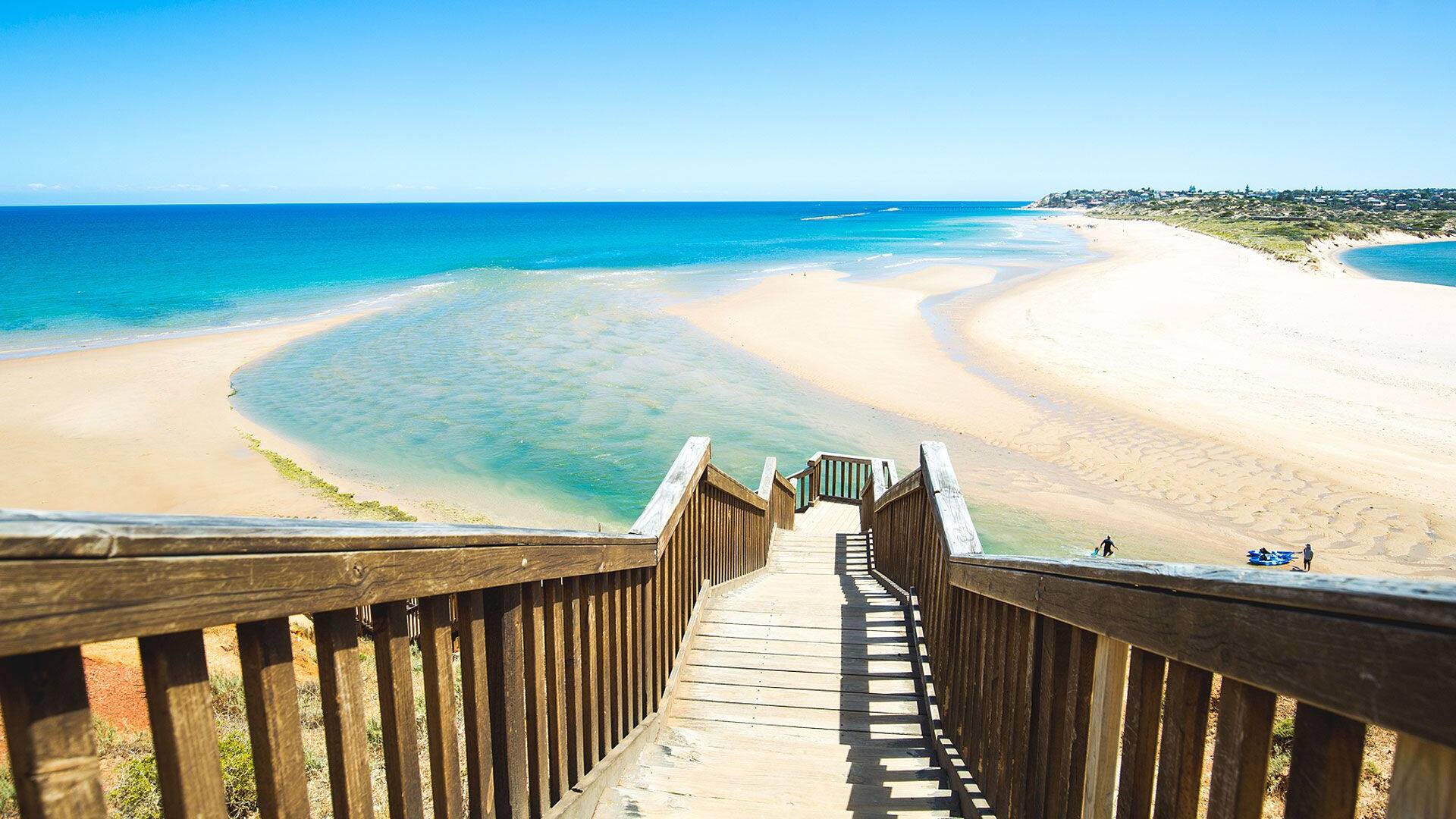Southport Beach, a 30 km de Adelaida.