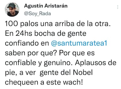 "Soy Rada" agradeció la ayuda de Santi Maratea por los incendios de Corrientes