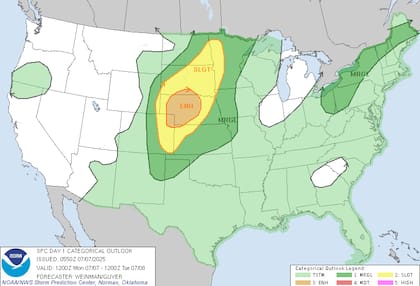 SPC emite 'riesgo mejorado' de tormentas severas: Nebraska, Dakota del Sur y Colorado podrían sufrir superceldas con granizo