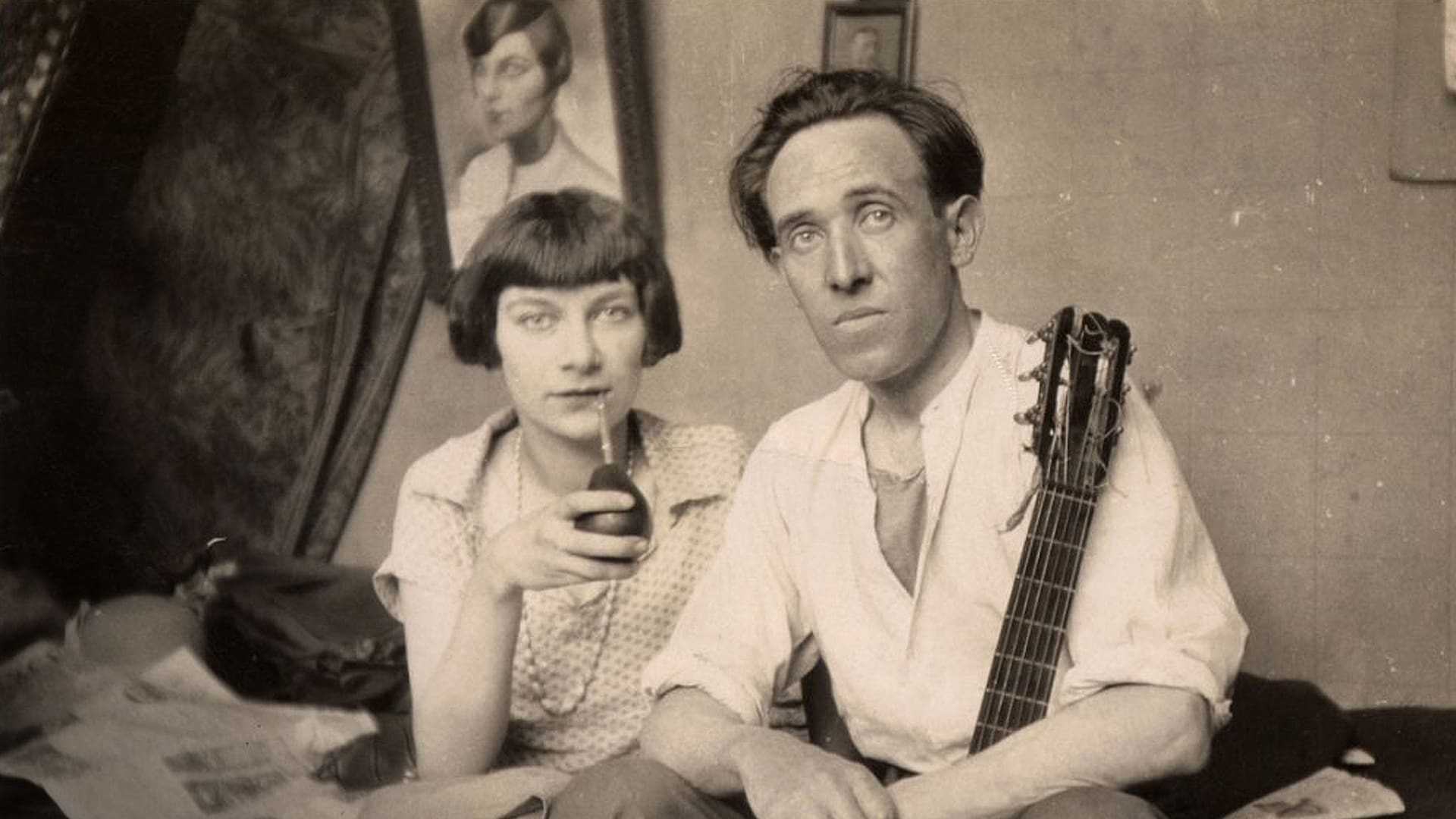 Spilimbergo junto a su mujer Germaine en Paris, 1927.