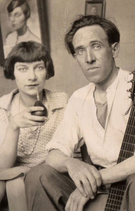 Spilimbergo junto a su mujer Germaine en Paris, 1927.