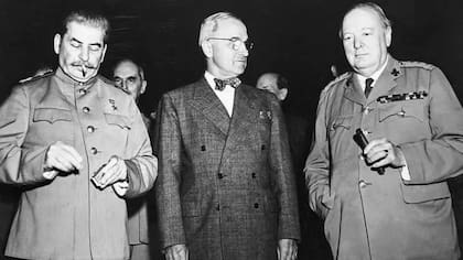 Stalin, Harry S. Truman y Winston Churchill