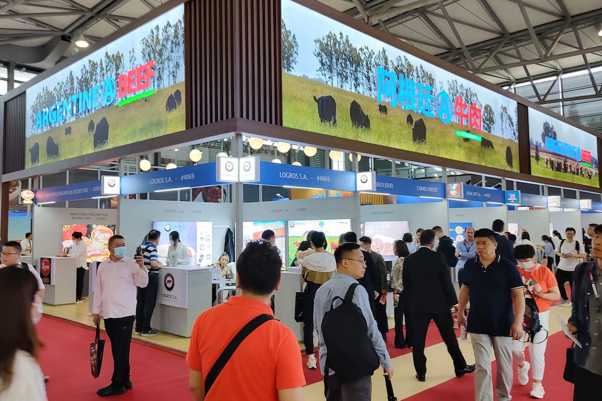 Stand de promoción de la carne argentina en China